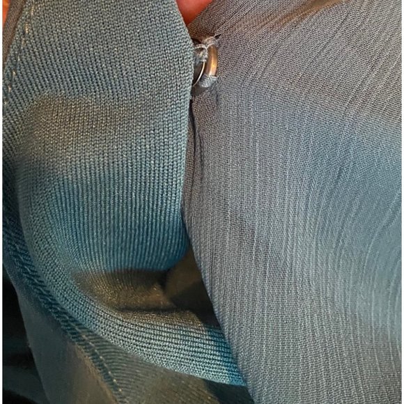 Leith Long Bell Sleeve Sheer Romper Teal Green Size Medium - Picture 7 of 7